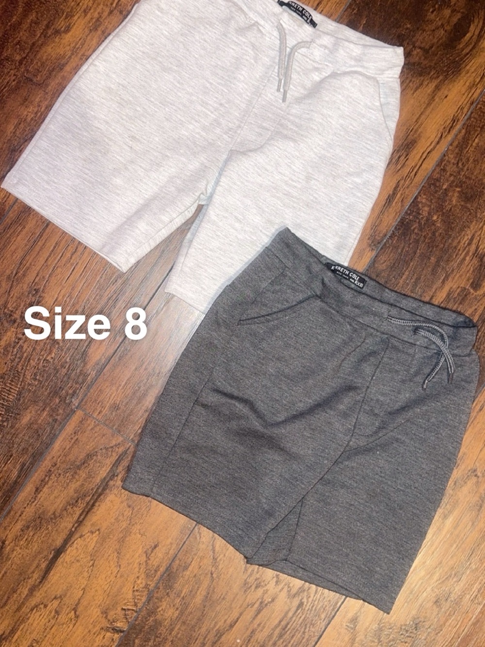 Set of 2 Knit Drawstring Shorts - Light Heather Gray & Charcoal